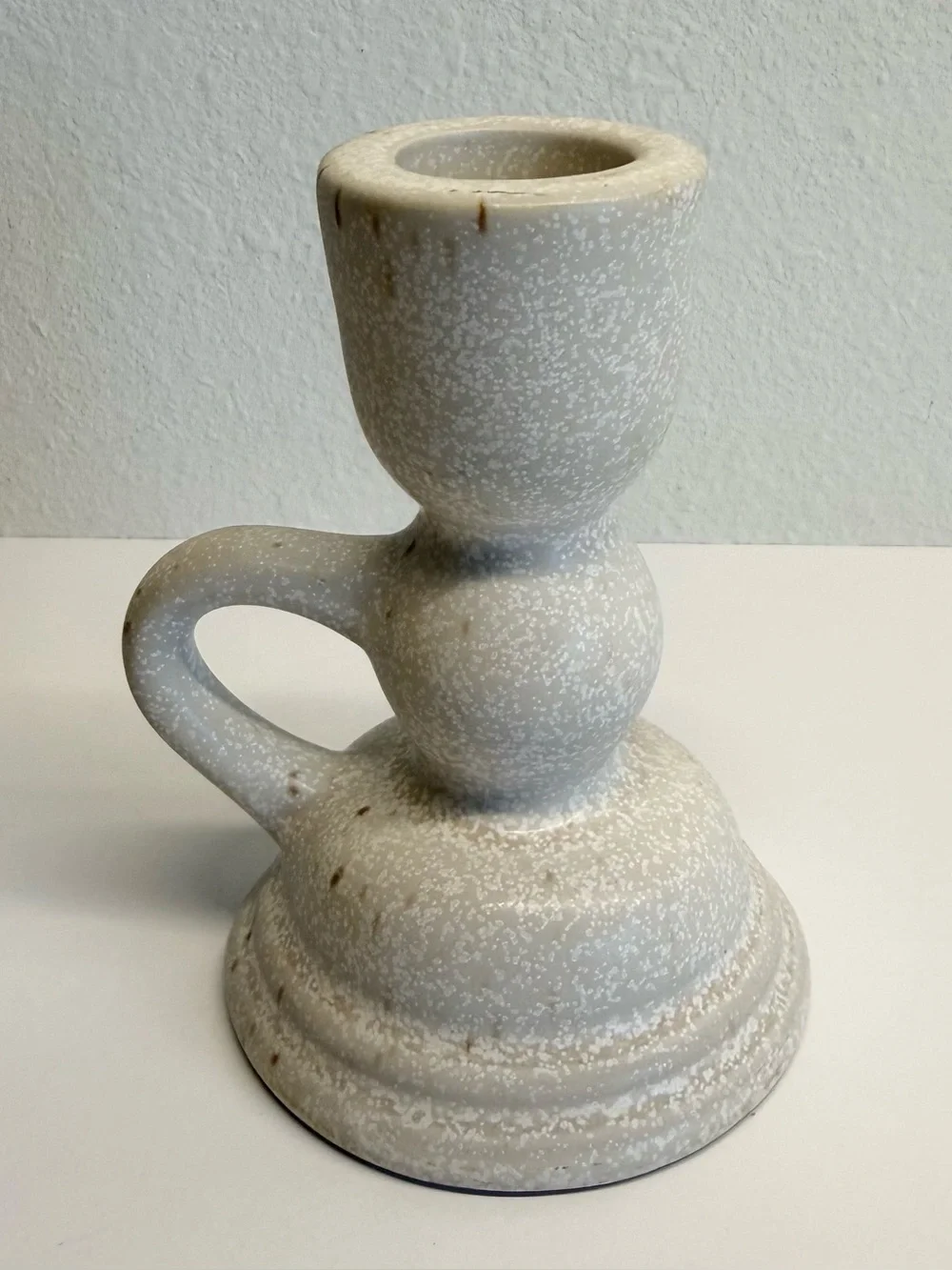 Magnolia Home Speckled Ceramic Taper Candle Holder Rustic Farmhouse 4”
